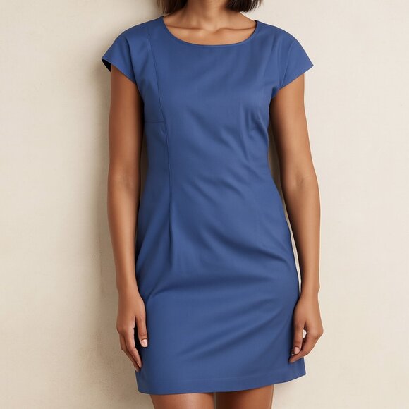 Weekend MaxMara Sheath Dress Blue Cotton Classic Fit Size 8 - Picture 12 of 12